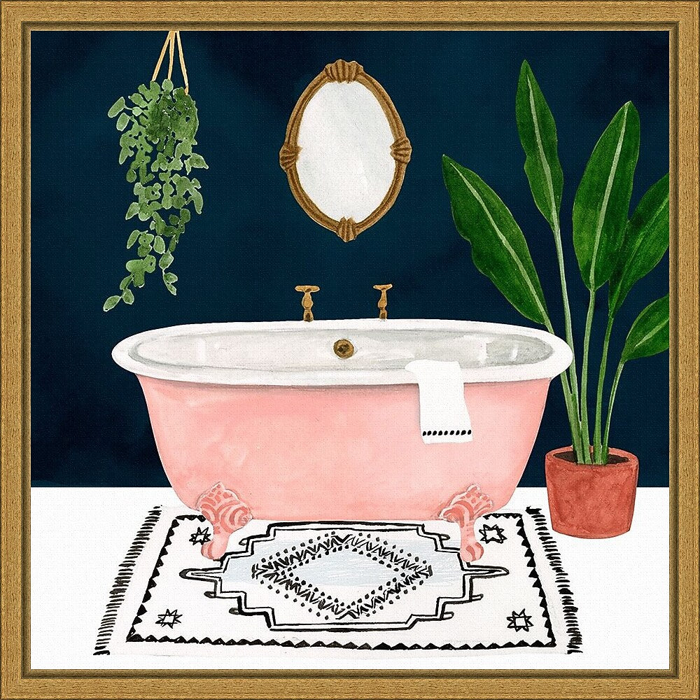 Amanti Art Boho Bath II by Victoria Borges Framed Canvas Wall Art Print, 16" x 16" (A42675040729)