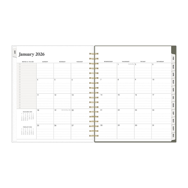 2026 Blue Sky The Everygirl Rue 8" x 10" Calendar Year Daily & Monthly Planner, Plastic Cover, Olive (152789)