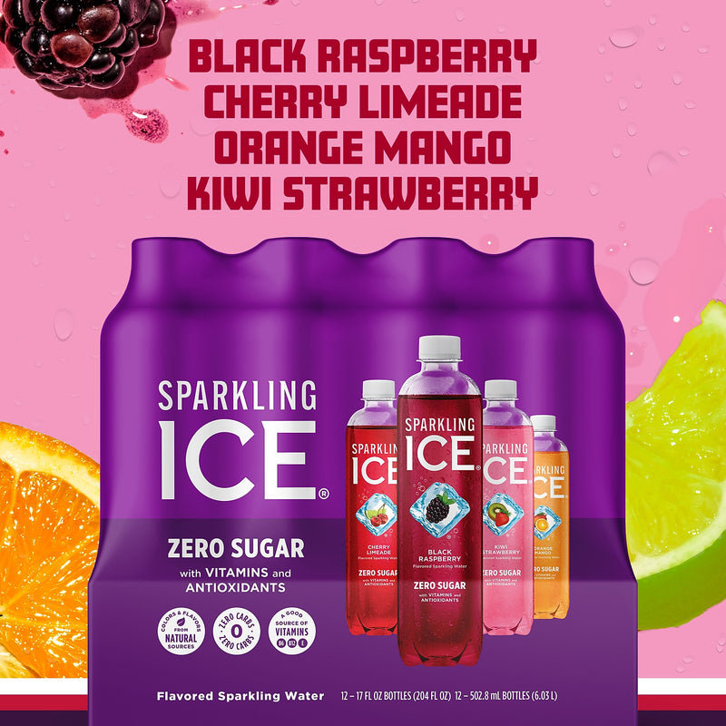 Sparkling Ice Variety Pack Sparkling Water, 17 Oz., 12/Pack (TLK95092)