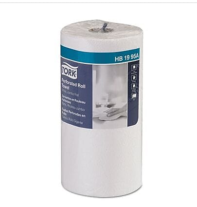 Tork Universal Perforated Towel Roll, 2-Ply, White, 12 Rolls (TRKHB1995A)