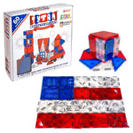 Tytan Toys Red White & Blue Magnetic Tiles & Building Blocks, 60 Pieces/Kit (ACTYT019)