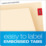 Pendaflex Recycled End Tab File Folder, Straight Cut, Left Position, Letter Size, Manila, 50/Box (H10U1)
