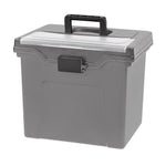 Iris Portable Locking File Box, Letter Size,Elephant Gray, 4/Pack (500412)