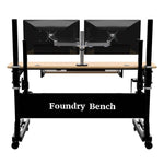 VersaDesk Foundry Bench 60"W Electric Rectangular Adjustable Standing Desk, Bamboo/Black (FB6030-BNB-APP)