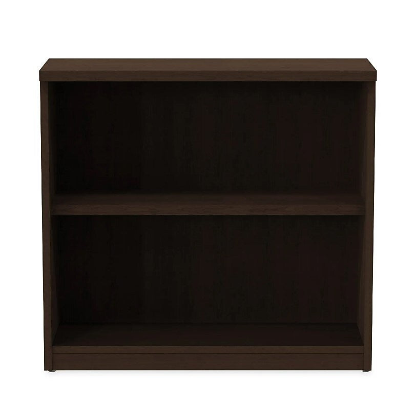 Alera Valencia Series 29.5"H 2-Shelf Bookcase with Adjustable Shelf, Espresso (ALEVA633032ES)