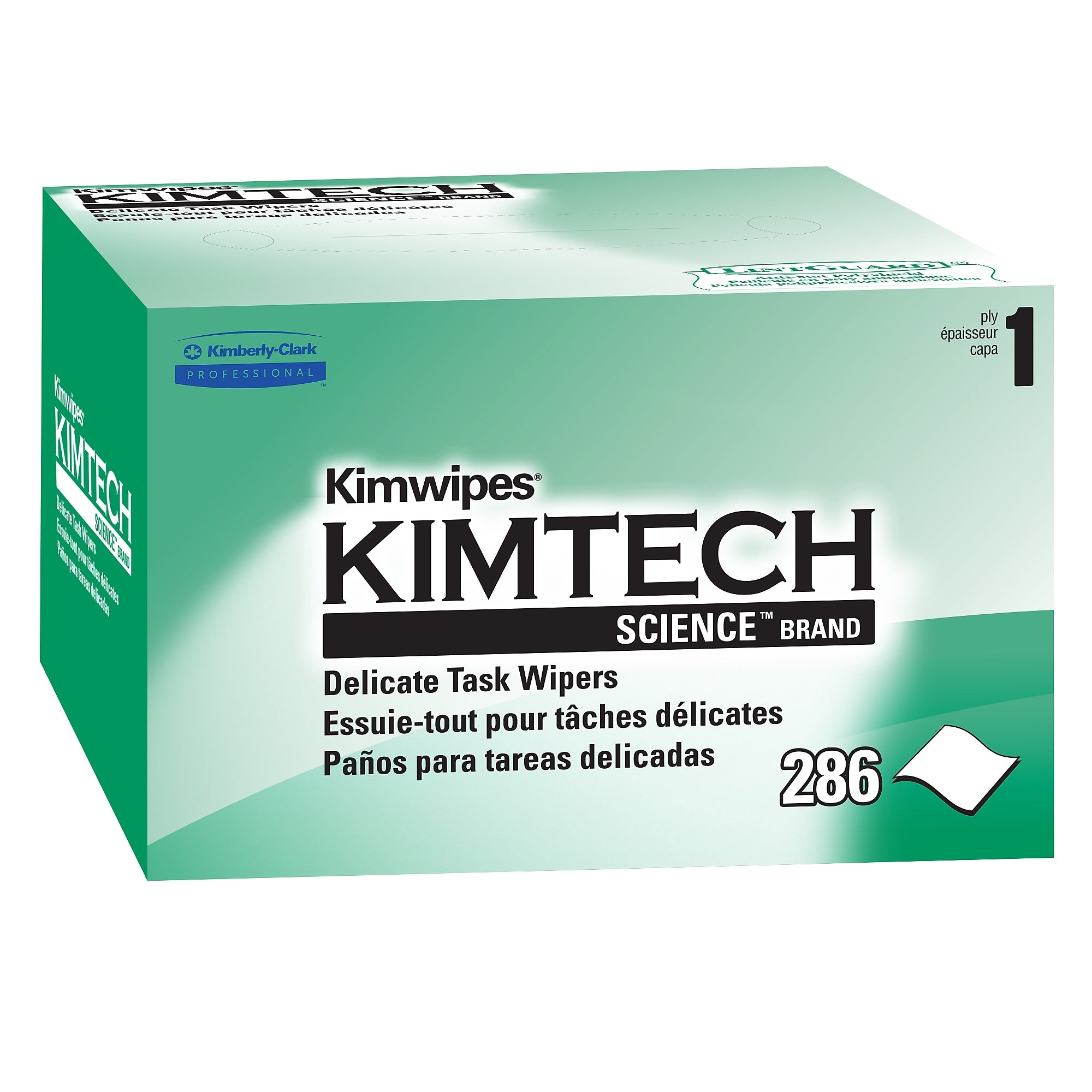 Kimtech SCIENCE KIMWIPES Delicate Task Durable Fibers Cleaning Wipers, 8.4" x 4.4", White, 280 Wipers/Box, 60/Carton (34155)