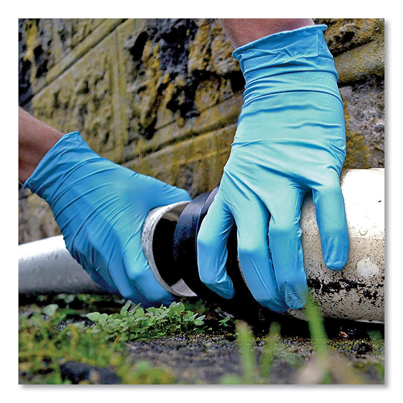 GloveWorks by AMMEX Industrial Nitrile Gloves, Powder-Free, 5 mil, Small, Blue, 100 Gloves/Box, 10 Boxes/Carton