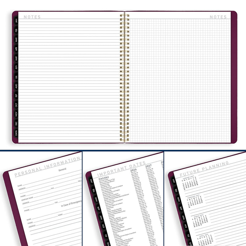 2026 AT-A-GLANCE Contemporary 9" x 11" Monthly Planner, Faux Leather Cover, Purple (70-250X-14-26)
