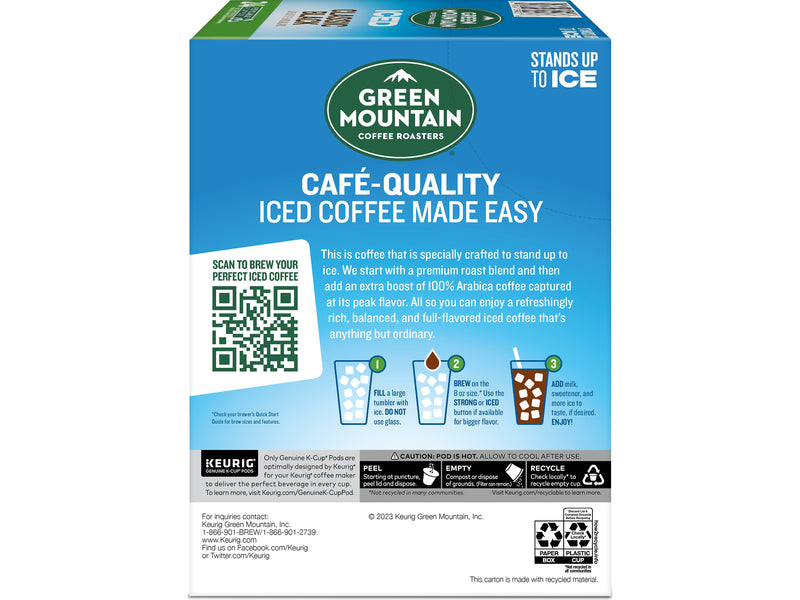 Green Mountain Coffee Roasters Classic Black Iced Coffee Keurig® K-Cup® Pods, Medium Roast, 24/Box (5000372042)