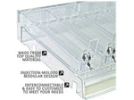Azar 2.63" x 12" Pegboard 5-Compartment Cosmetic Tray, Clear, 2/Pack (225830-SHORT-CLR-2PK)