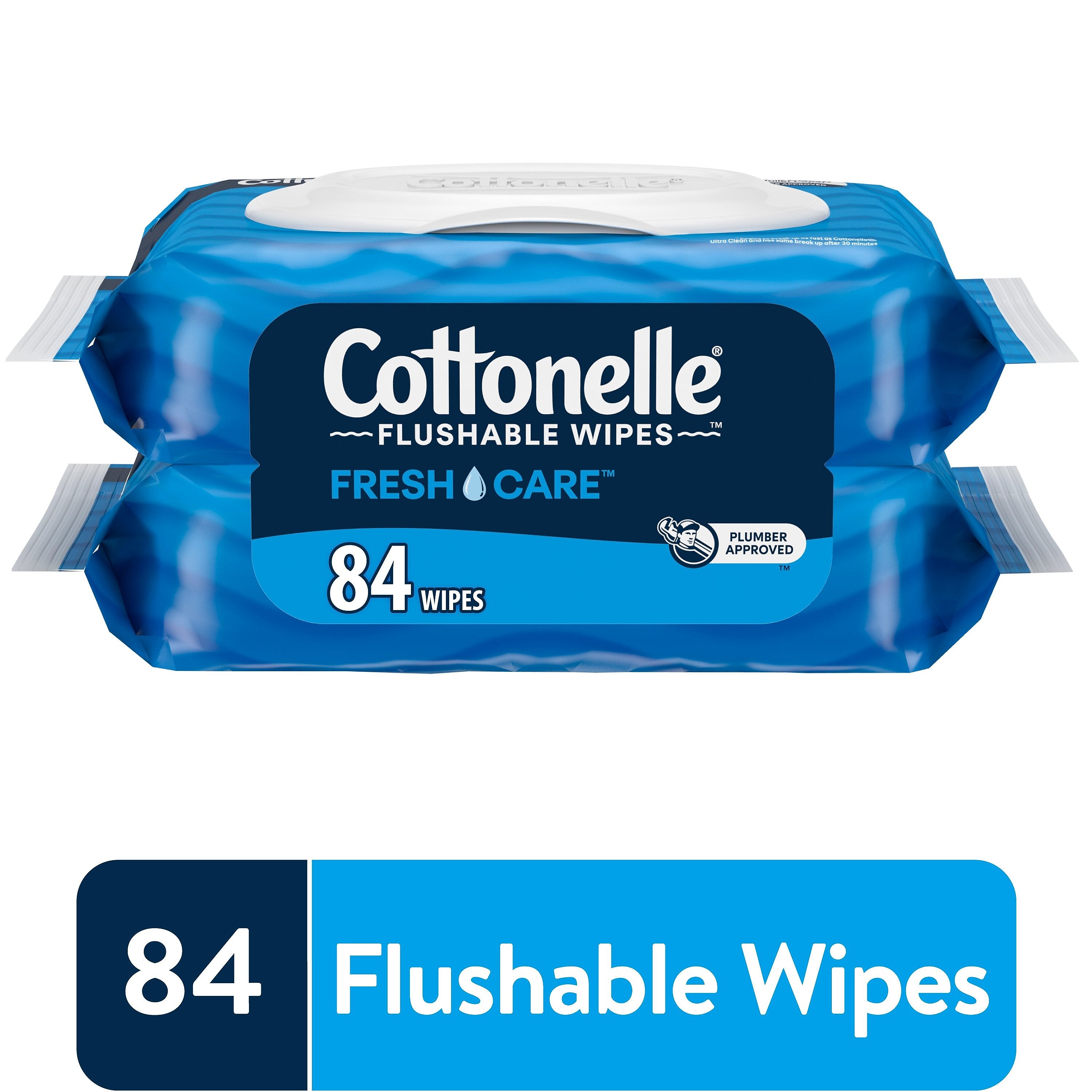 Cottonelle Flushable Toilet Paper Wipes, 42 Wipes/Pack, 2 Pack (35970)
