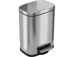 HLS Commercial Stainless Steel Trash Can with Hinged Lid, 1.32-Gallon, Silver (HLSS01RFR)