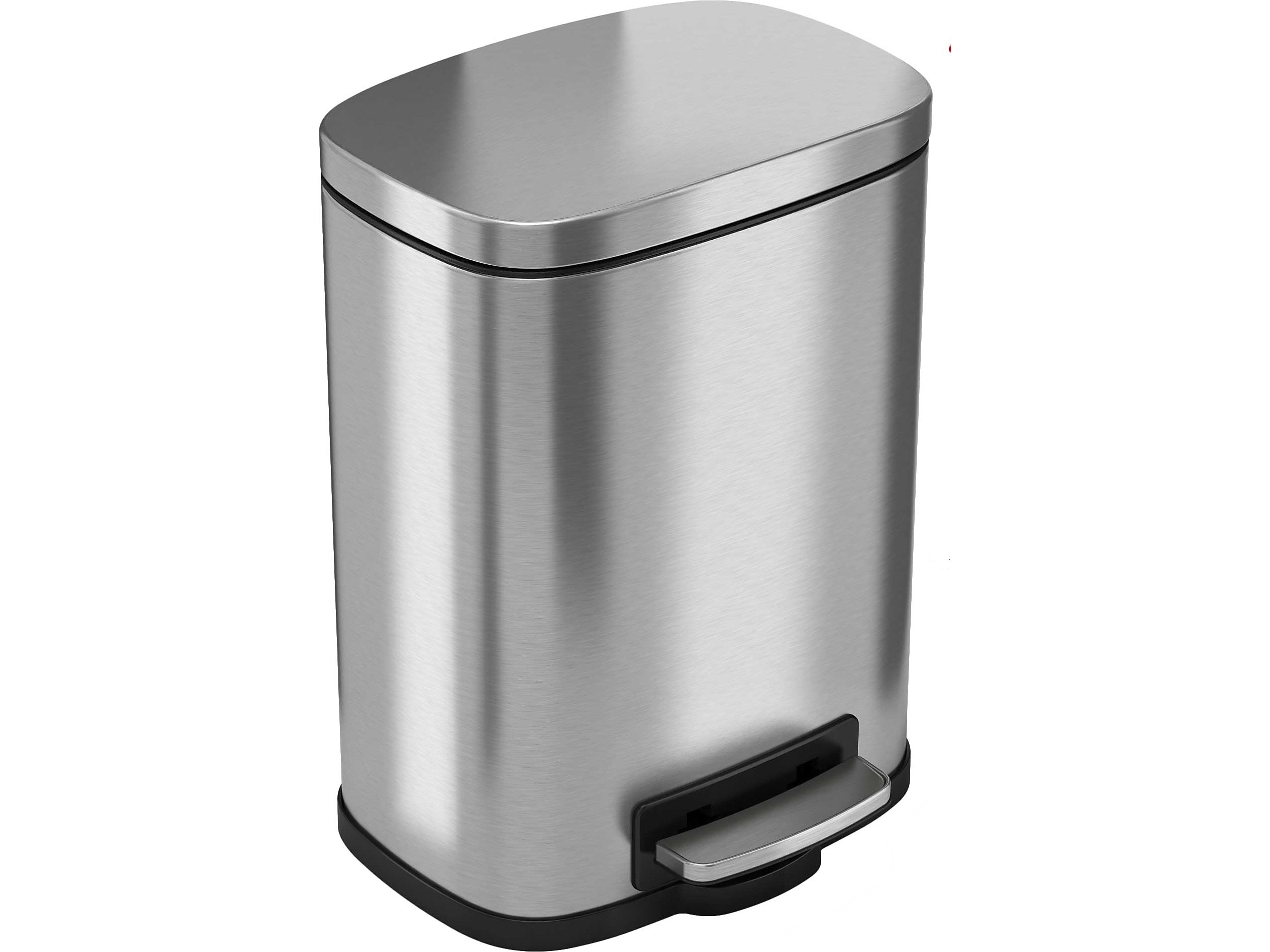 HLS Commercial Stainless Steel Trash Can with Hinged Lid, 1.32-Gallon, Silver (HLSS01RFR)