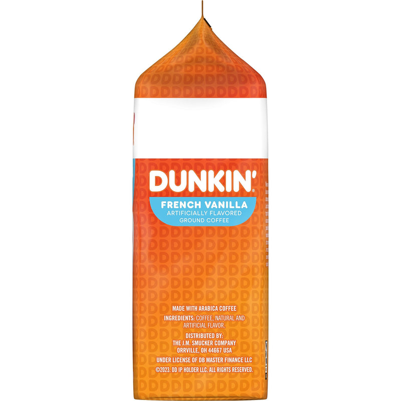 Dunkin' French Vanilla Ground Coffee, Medium Roast, 18 oz., Each (8133400680)