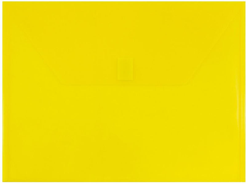 JAM Paper Premium Plastic Document File, Letter, Yellow, 3/Pack (218V0YEX3)