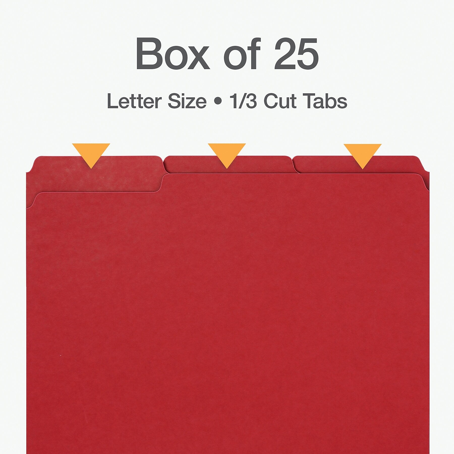 Pendaflex Recycled File Folder, 1-Tab, Assorted, Letter Size, Red, 25/Box (1007010)