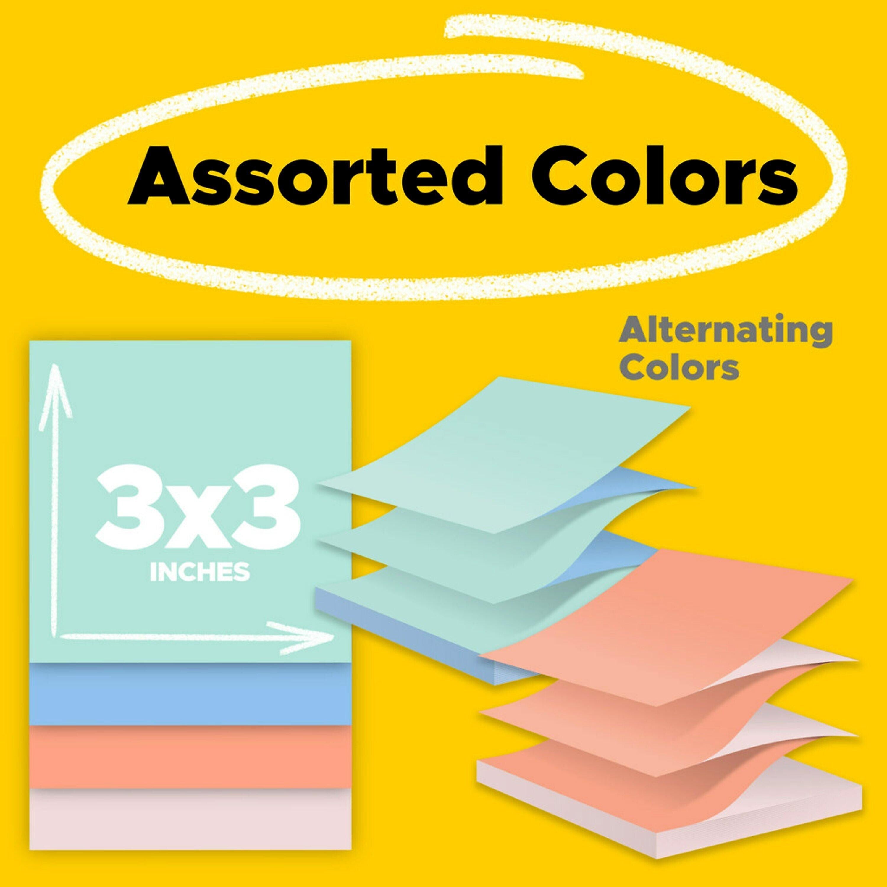 Post-it Pop-up Notes, 3" x 3", Beachside Café Collection, 90 Sheet/Pad, 12 Pads/Pack (R330UALT)