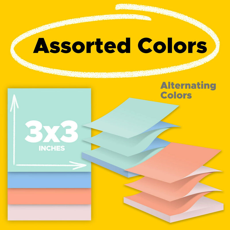 Post-it Pop-up Notes, 3" x 3", Beachside Café Collection, 90 Sheet/Pad, 12 Pads/Pack (R330UALT)