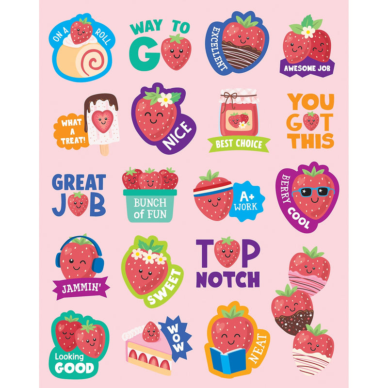 Teacher Created Resources Strawberry Smelly Stickers, Multicolored, 114/Pack, 6/Packs/Bundle (TCR9442-6)