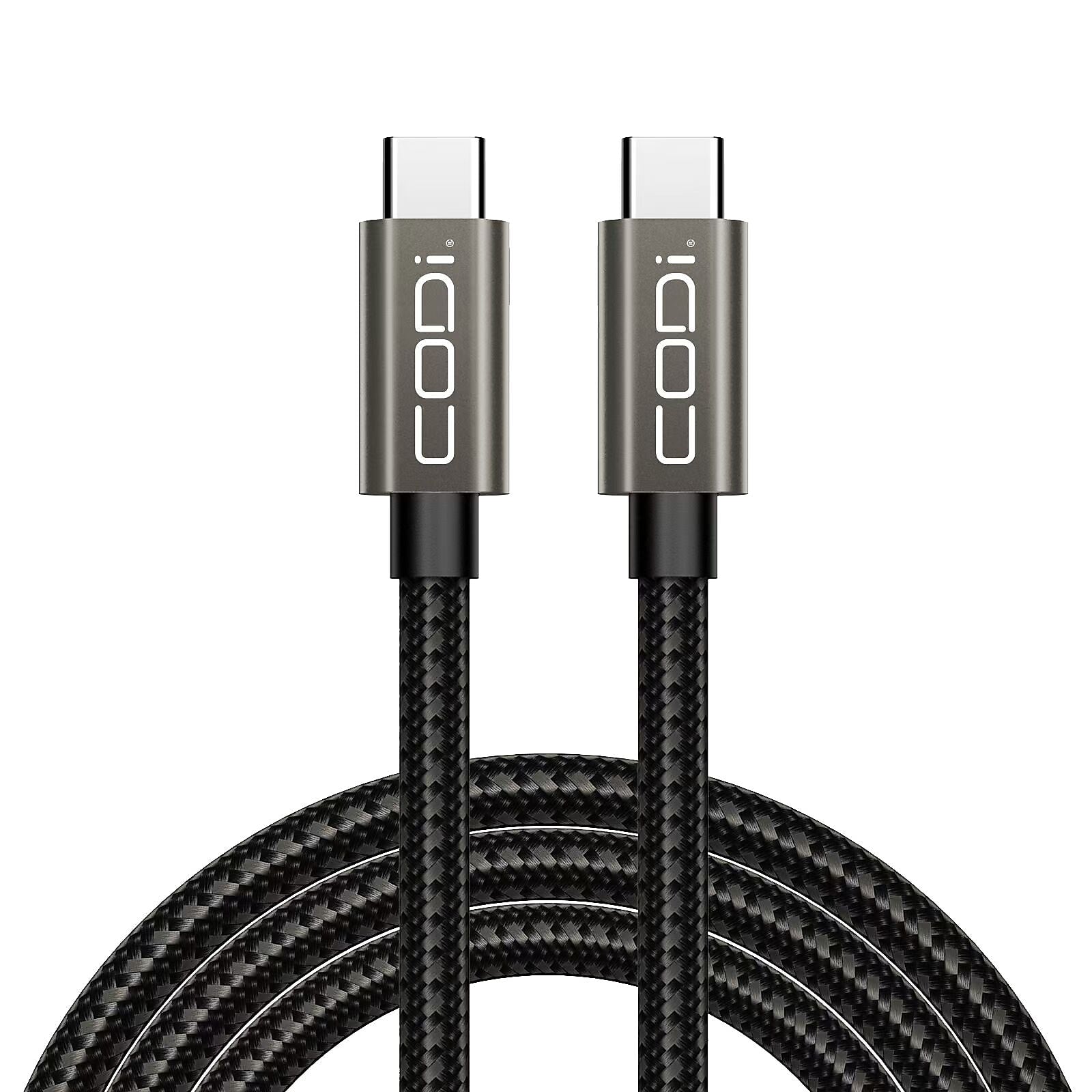 CODi Charge & Sync 3' USB-C to USB-C Power Cable, Male to Male, Black (A01101)