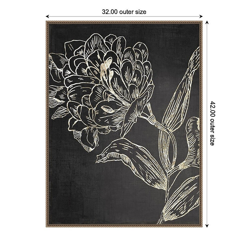 Amanti Art Golden Flower Folklore II by Asia Jensen Framed Canvas Wall Art Print, 32" x 42" (A42678302656)