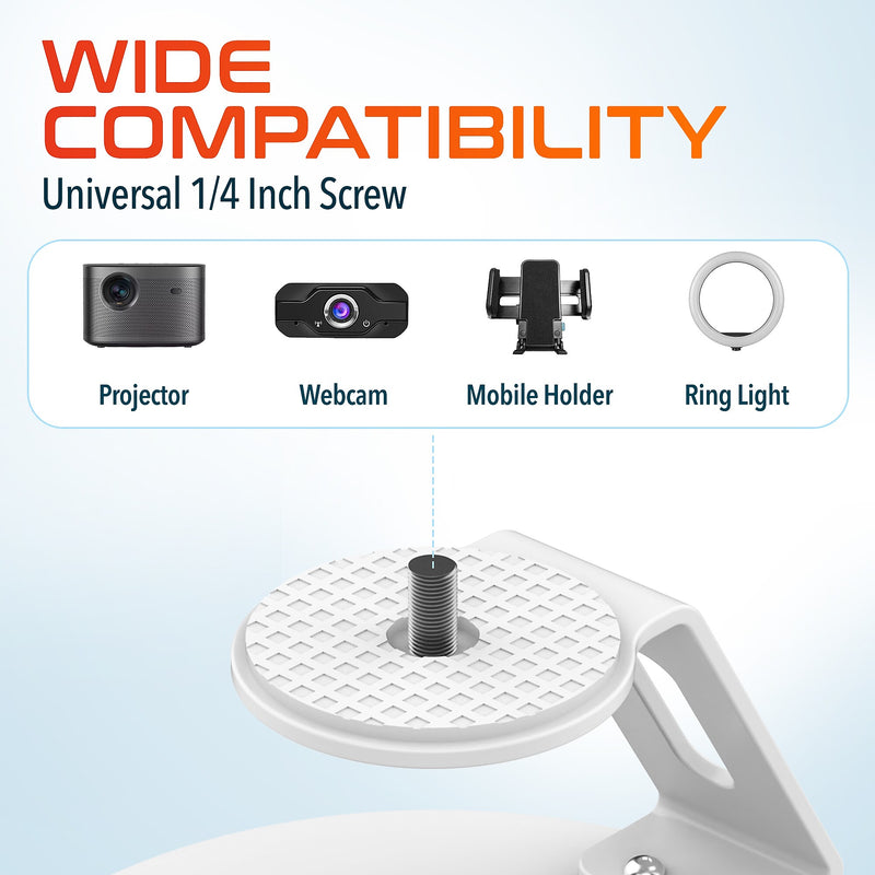 Delton 12D Projector Stand with 360° Rotating Base, White (DPS12D)