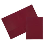 JAM Paper Linen 2 Pocket Cardstock Presentation Folder, Burgundy Linen, 100/Box (35113B)