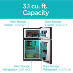 Black & Decker Adjustable Temperature Control Refrigerator w/Freezer, 3.1 Cu. Ft., Black (BCRDK32B)