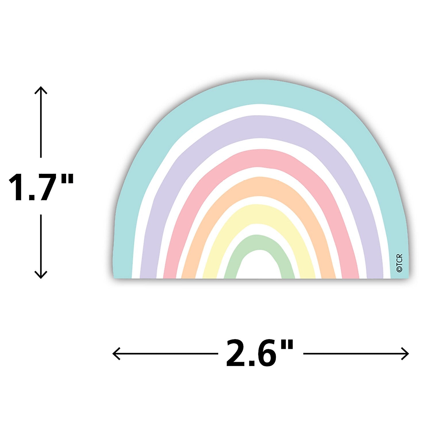 Teacher Created Resources Pastel Pop Rainbows Mini Accents, 36/Pack, 6 Packs/Bundle (TCR8442-6)