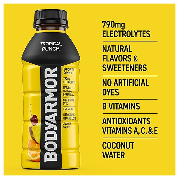 BodyArmor SuperDrink Tropical Punch Sports Drink, 16 Oz. Bottle, 12/Pack (100008-1.4)