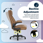 Serta Torrington Ergonomic Polyurethane Big & Tall Chair, 400 lb. Capacity, Light Tan (52399-TAN)