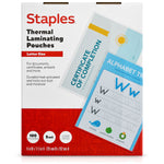 Staples Thermal Laminating Pouches, Letter Size, 5 Mil, 100/Pack (5204003/5204009)