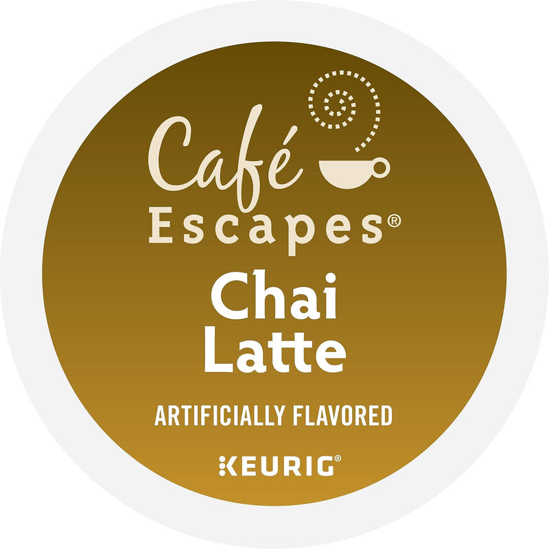 Cafe Escapes Chai Latte Coffee, Keurig® K-Cup® Pods, Light Roast, 24/Box (6805)