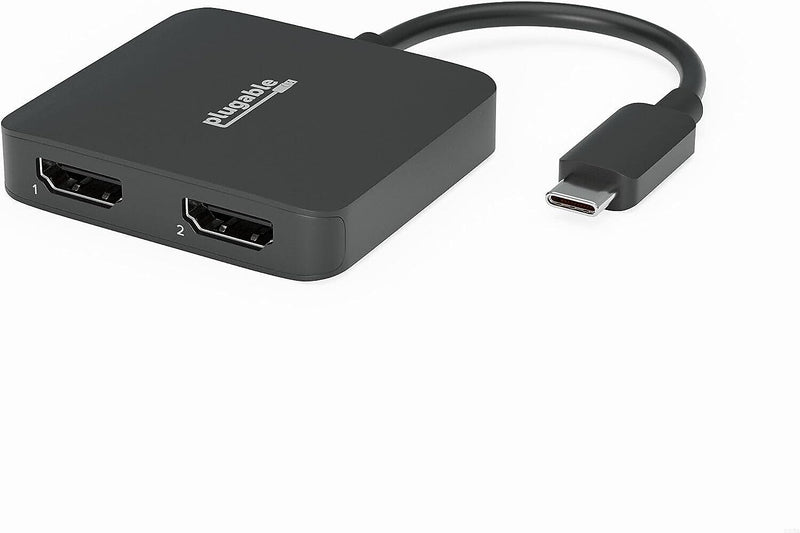 Plugable USB-C to HDMI Adapter, Male to Female/Female, Black (USBC-MSTH2)
