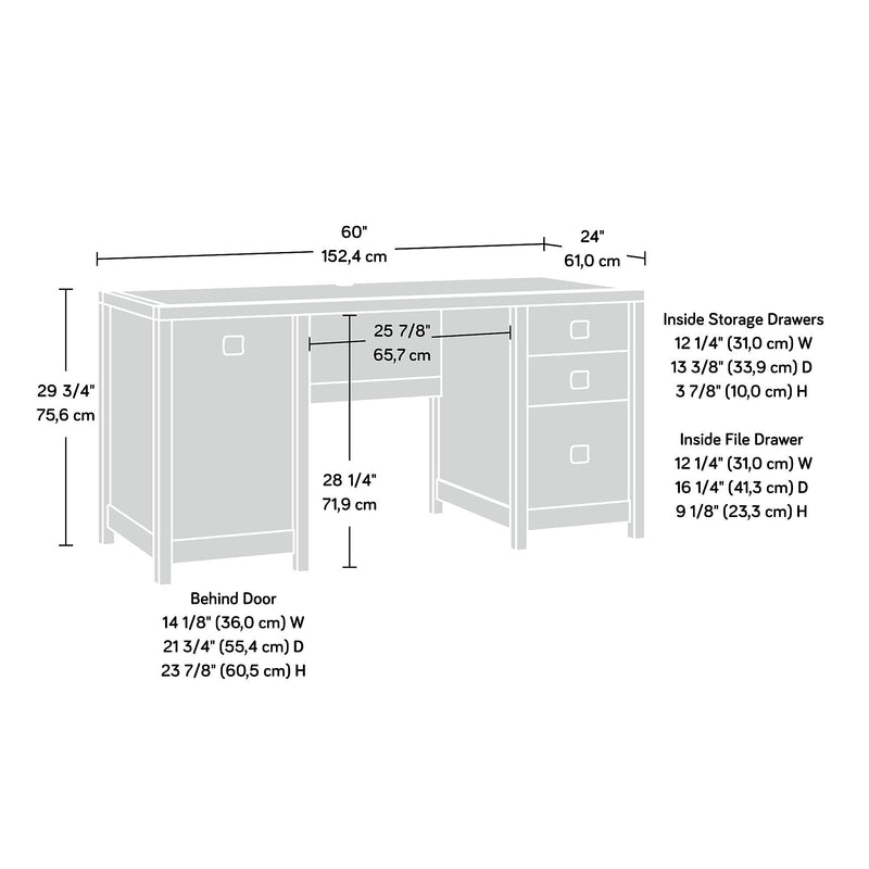 Sauder Cannery Bridge 60"W Computer Desk, Sindoori Mango (429510)