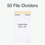 Pendaflex Filing Dividers with Bonded Fastener, Bottom 1/5-Cut Tabs, Legal Size, Manila, 50/Pack (1007068)