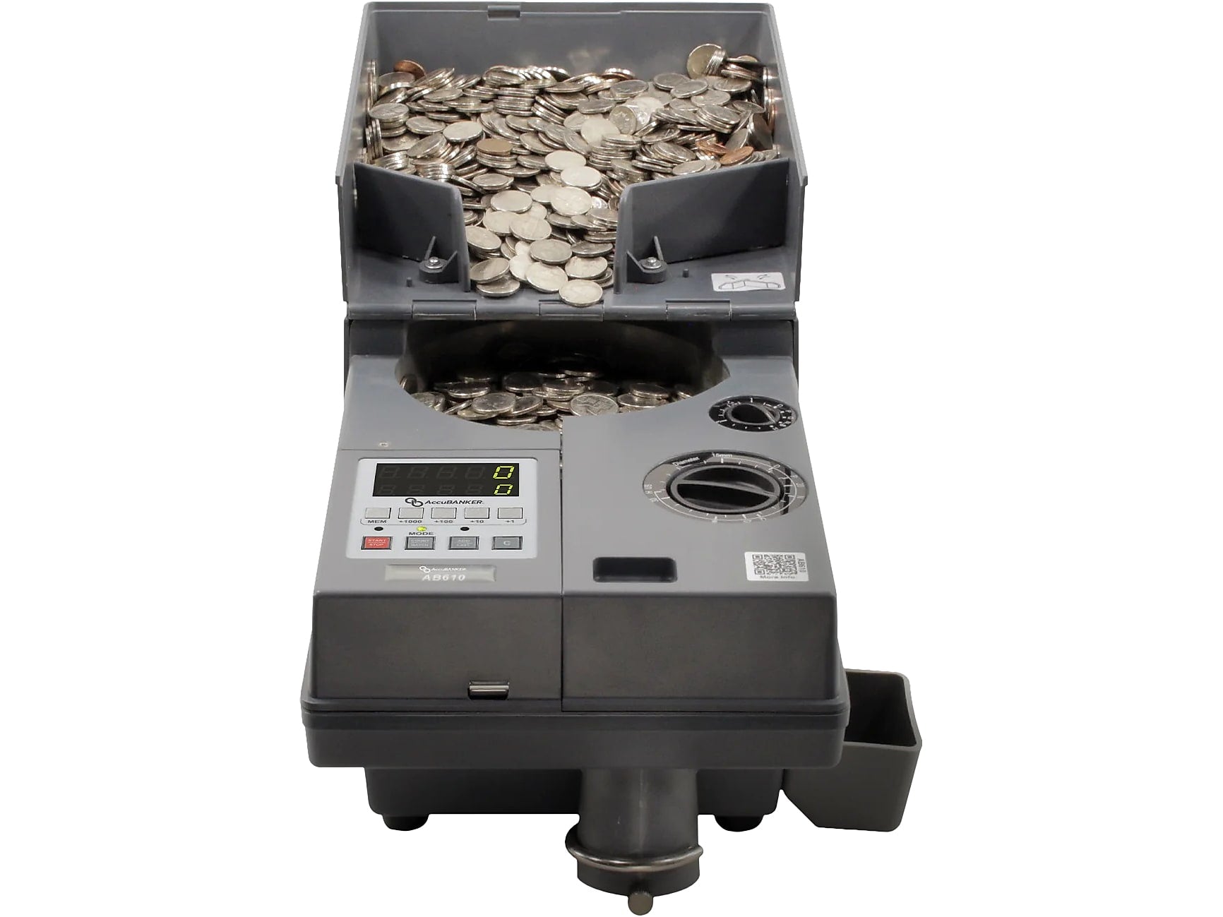 AccuBANKER Medium-Duty Universal Coin Counter, Black (AB610)