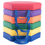 Bintiva Color Coded Vinyl Floor Cushions, Hexagon, Set of 6 (BNVSCVHEXX6)