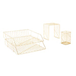 U Brands Vena Desk Organization Set, Gold Wire (3940U00-01)
