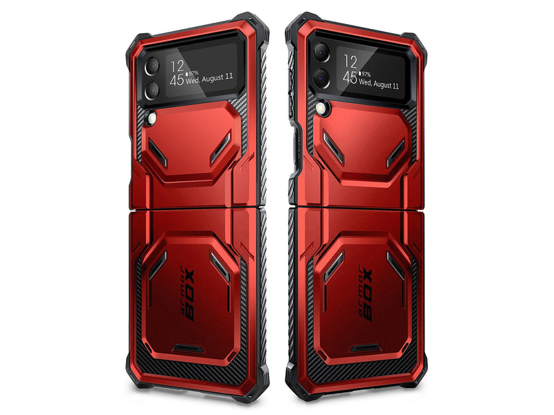 i-Blason Armorbox Metallic Red Rugged Case for Samsung Galaxy Z Flip4 (Galaxy2022-ZFlip4-5G-Armorbox-Ruddy)