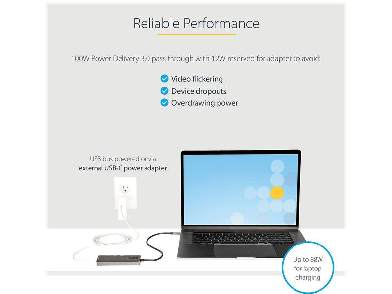 StarTech USB-C Multiport Adapter, Black/Gray (DKT30CHPD3)