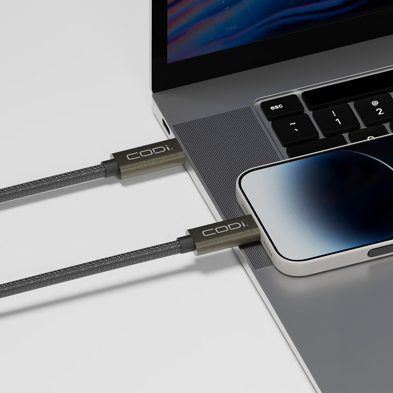 CODi Charge & Sync 3' USB-C to USB-C Power Cable, Male to Male, Black (A01101)