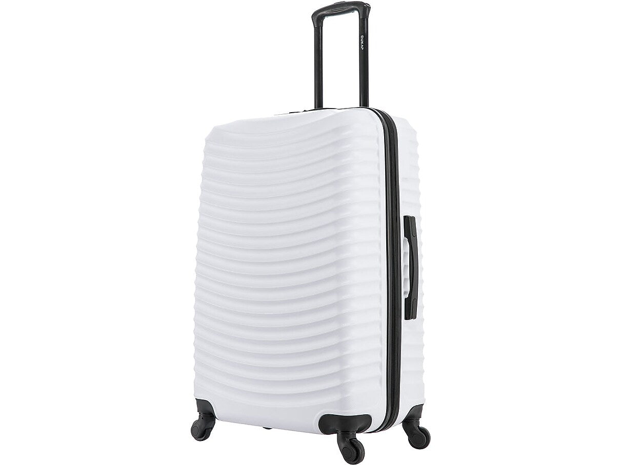 DUKAP Adly 28" Hardside Suitcase, 4-Wheeled Spinner, TSA Checkpoint Friendly, White (DKADL00L-WHI)