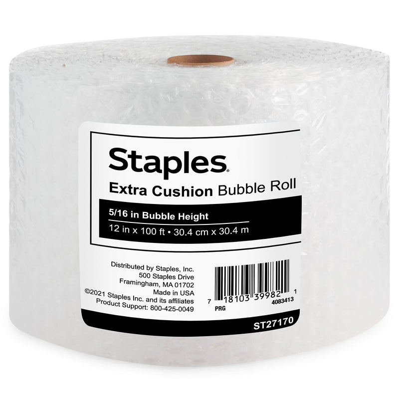 Staples® 5/16" Bubble Roll, UPS Approved, 12" x 100' (4072833)