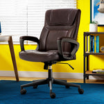 Serta Hannah I Ergonomic Bonded Leather Swivel Executive Chair, Biscuit (43670G)