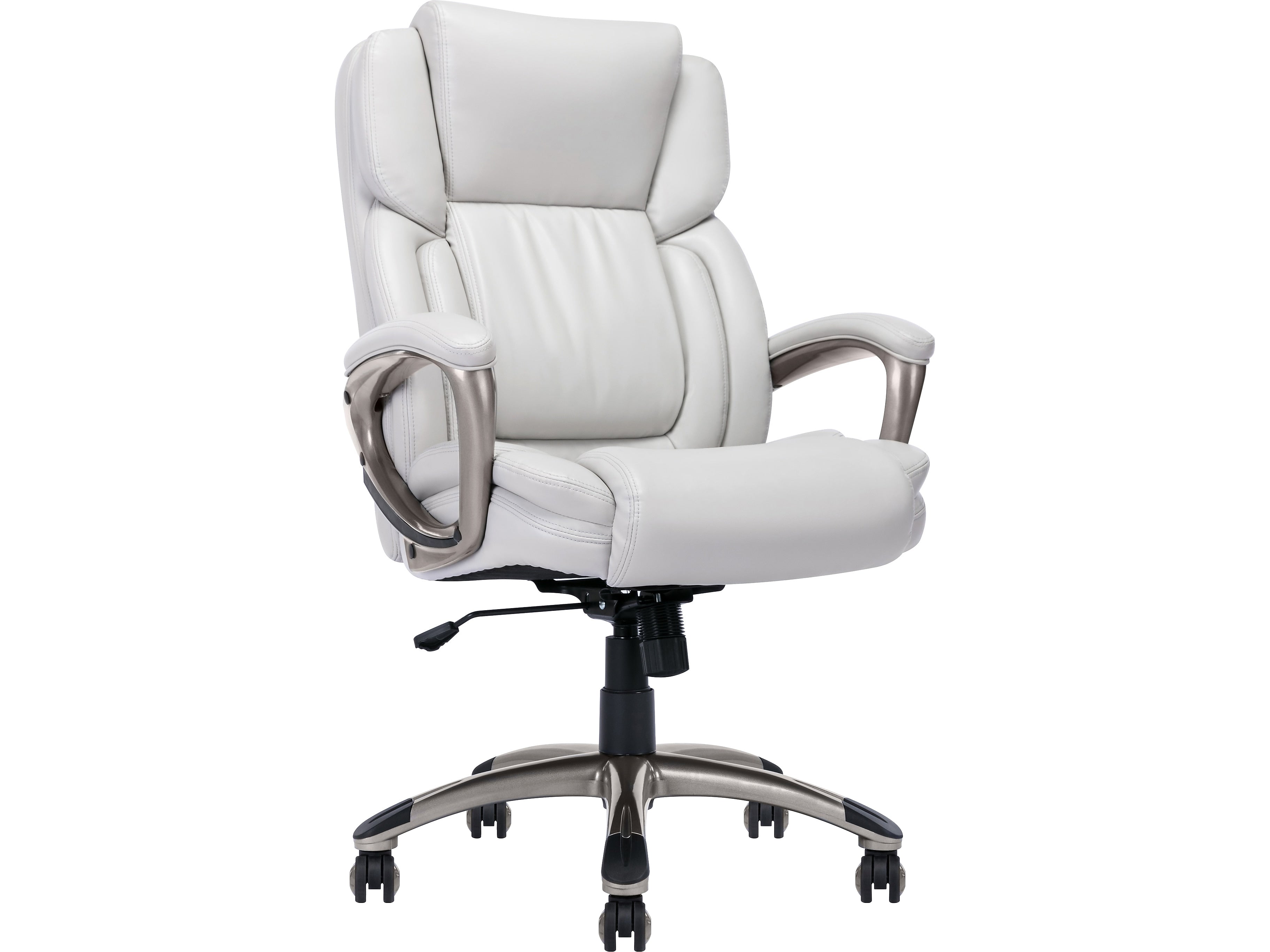 Serta Garret Ergonomic Bonded Leather Swivel Executive Chair, White (43520G)