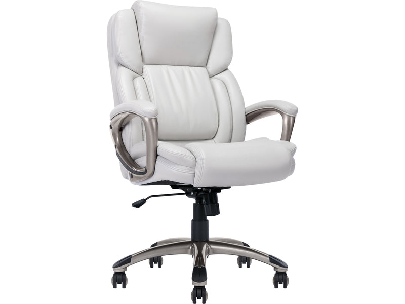 Serta Garret Ergonomic Bonded Leather Swivel Executive Chair, White (43520G)