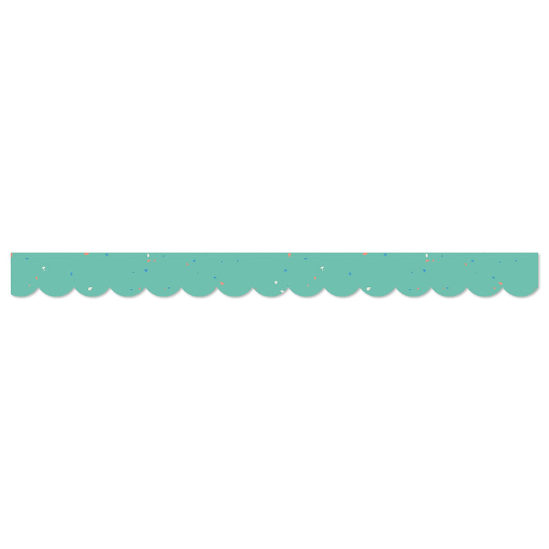 Carson Dellosa Education We Belong Scalloped Borders Per Bundle, 3"x 3', Speckled Teal, 6/Bundle (CD-108494-6)