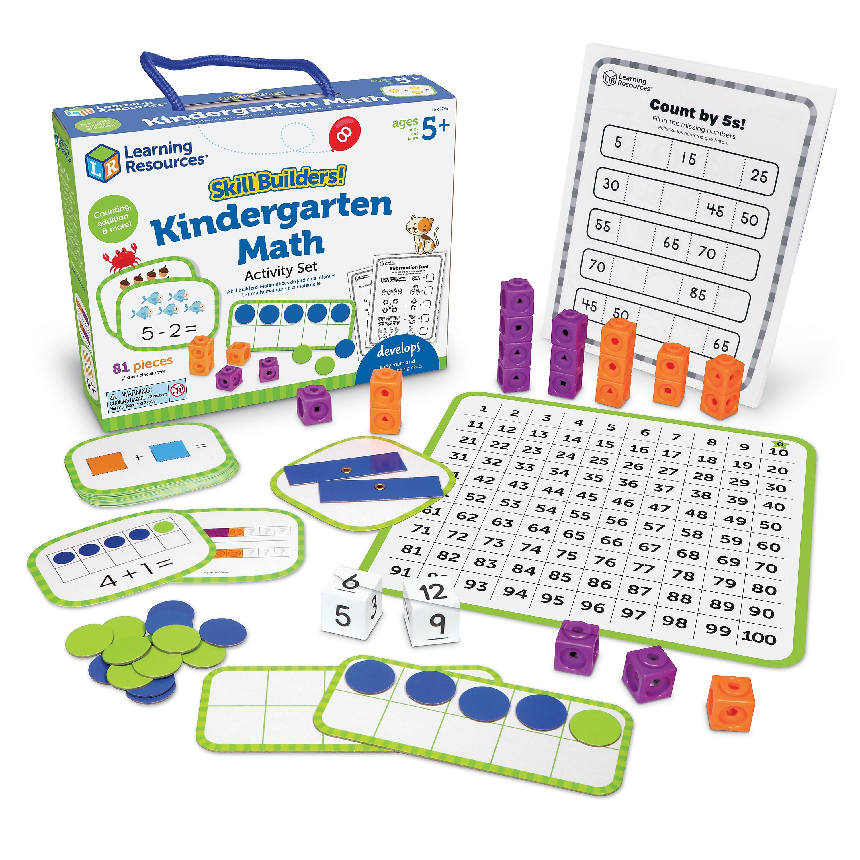 Learning Resources Skill Builders! Kindergarten Math, Multicolor (LER1248)