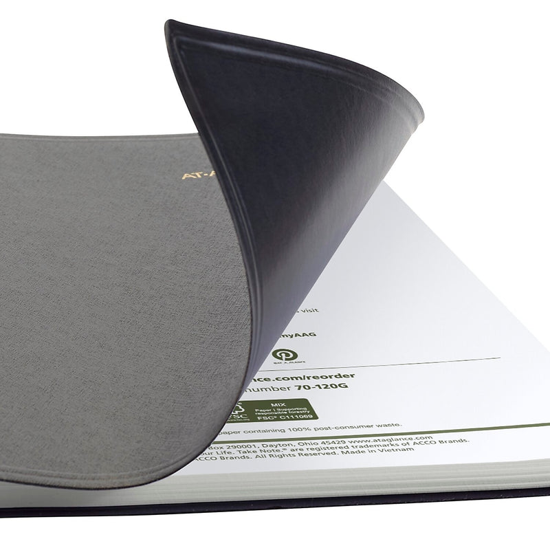 2026 AT-A-GLANCE Recycled 7" x 8.75" Monthly Planner, Faux Leather Cover, Black (70-120G-05-26)